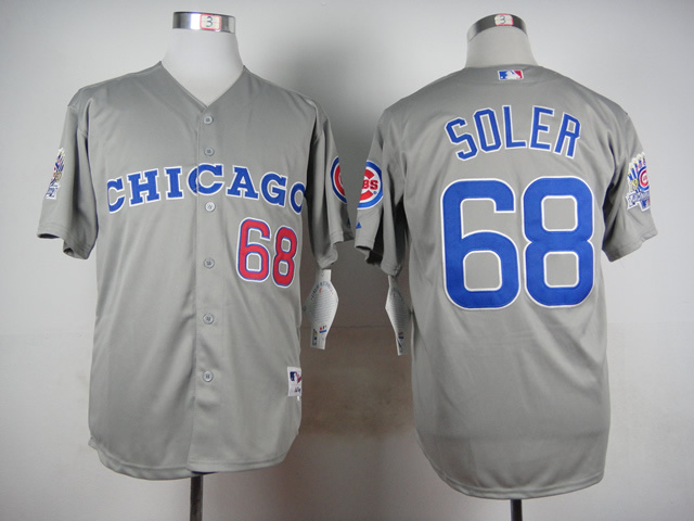 Men Chicago Cubs #68 Soler Grey MLB Jerseys